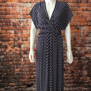 J.Crew blue/ white stripe maxi dress size XL